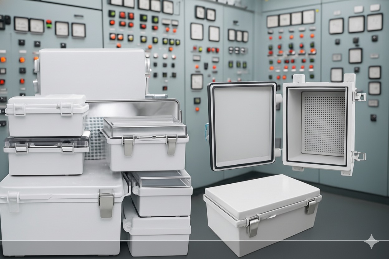 RADI ABS BOX WITH SS304 LATCH & PLASTIC HINGES IP67