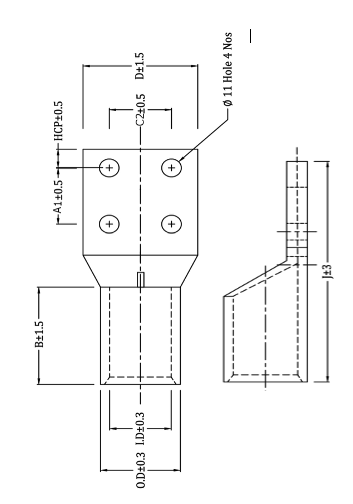 4-Hole Heavy Duty Tinned Copper Lugs