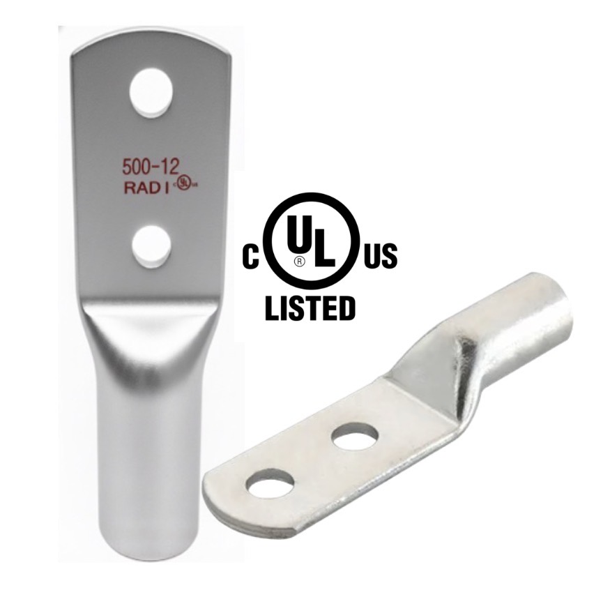 Two-hole Long Barrel Tinned Copper Lugs: (Bs 4579-2-1973)