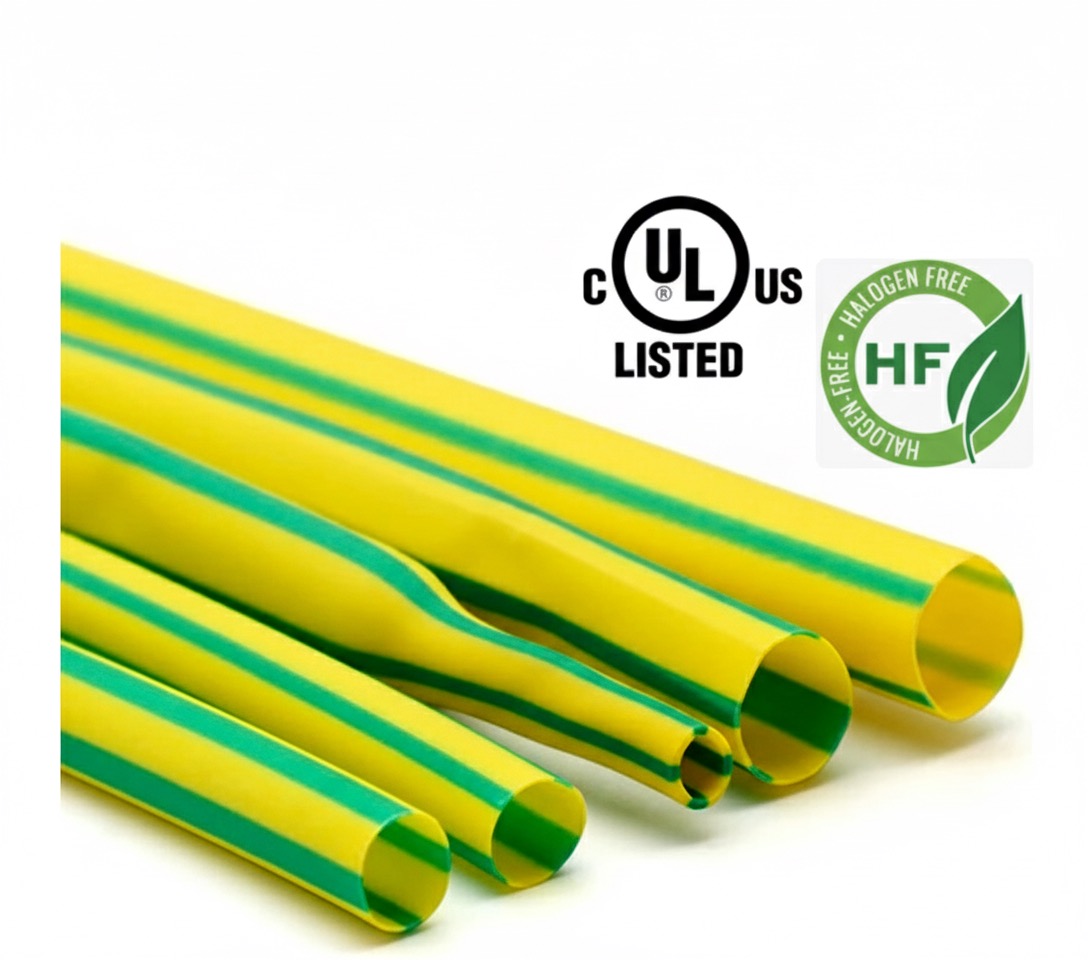 SCG-G/Y Thin Wall Flame Retarded Green Yellow Stripe Tubing